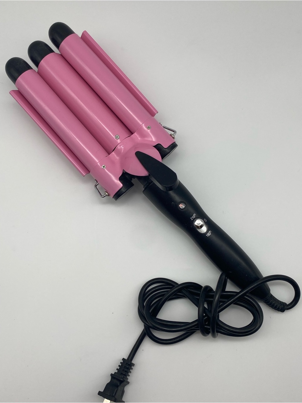 Pink Triple Barrel Waver Hair Curling Iron - Black Handle